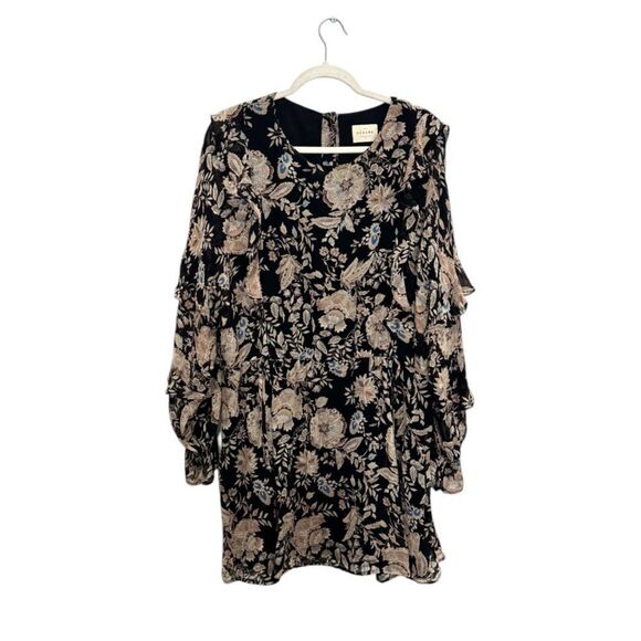 SEZANE LALI DRESS BLACK FLORAL PRINT - Picture 6 of 10